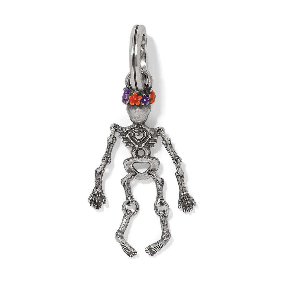 Brighton Mrs. Bones Charm - silver plated enamel Brighton Treasures charm, side view