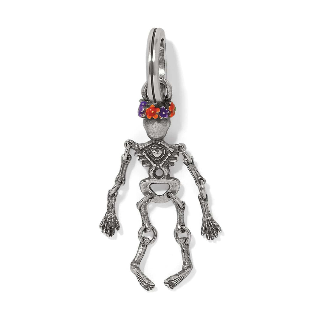 Brighton Mrs. Bones Charm - silver plated enamel Brighton Treasures charm, side view