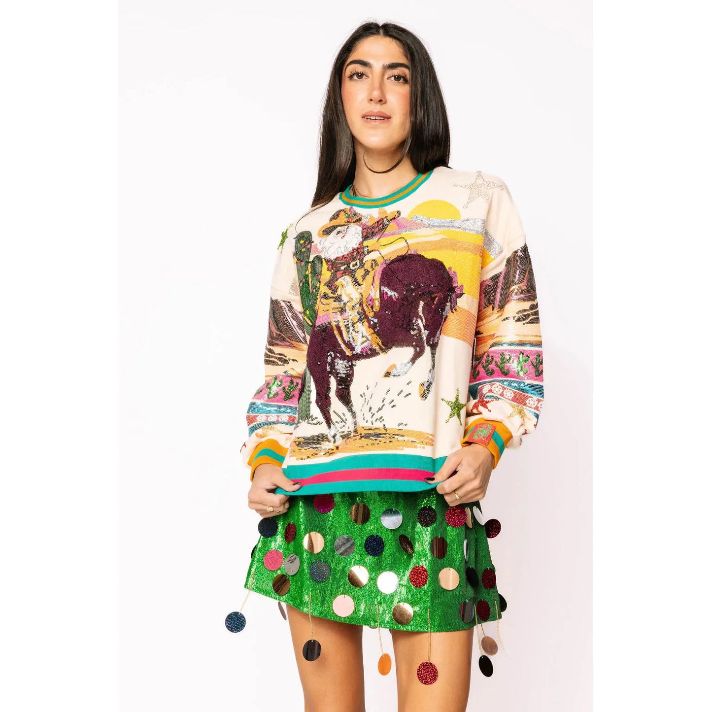 Multi Vintage Cowboy Santa Sweatshirt