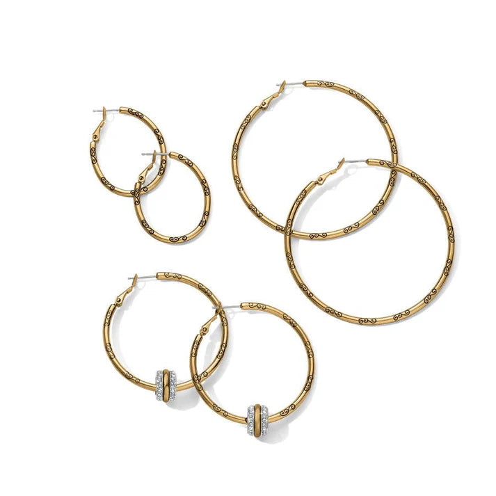 Oval Hoop Charm Earrings