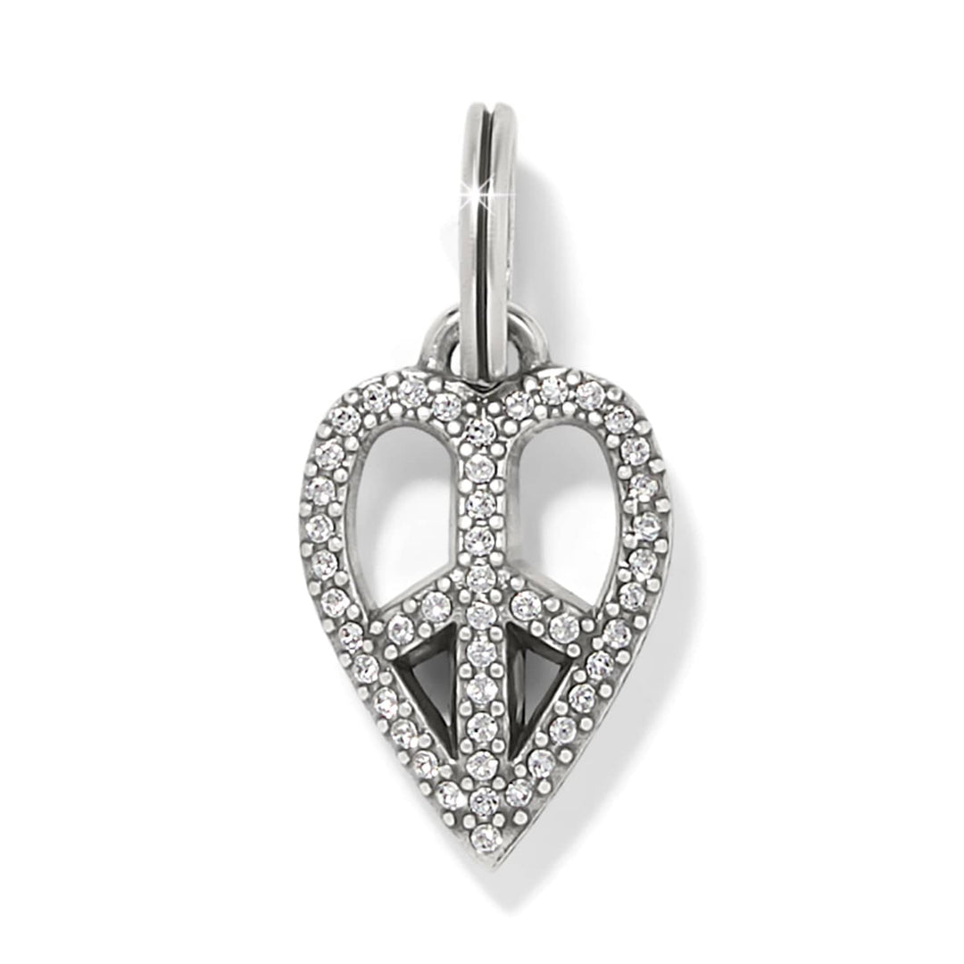 Brighton Peace Heart Charm silver peace love charm
