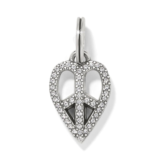 Brighton Peace Heart Charm silver peace love charm