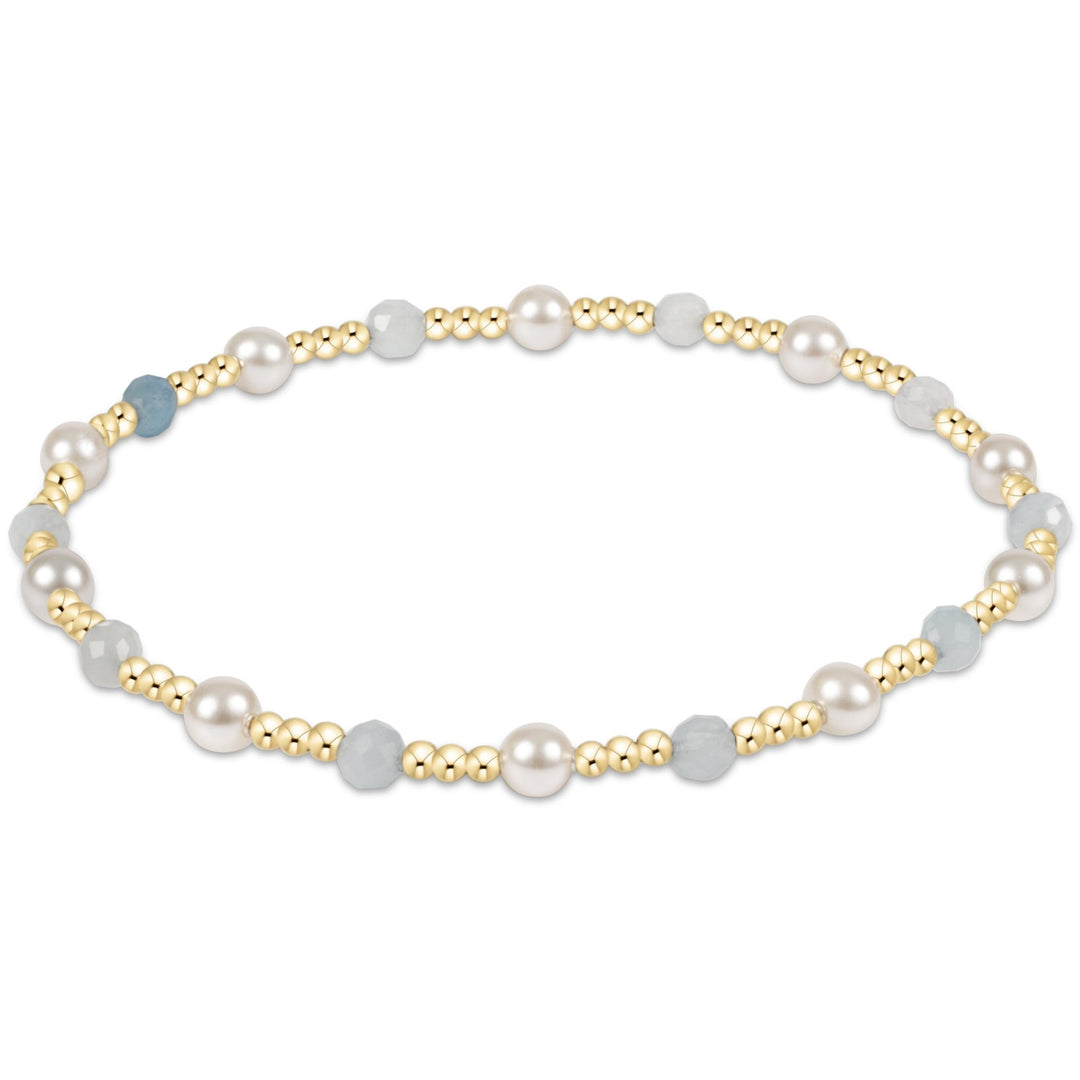 enewton Pearl Sincerity 4mm bracelet with aquamarine gemstones, pearls and gold-filled beads