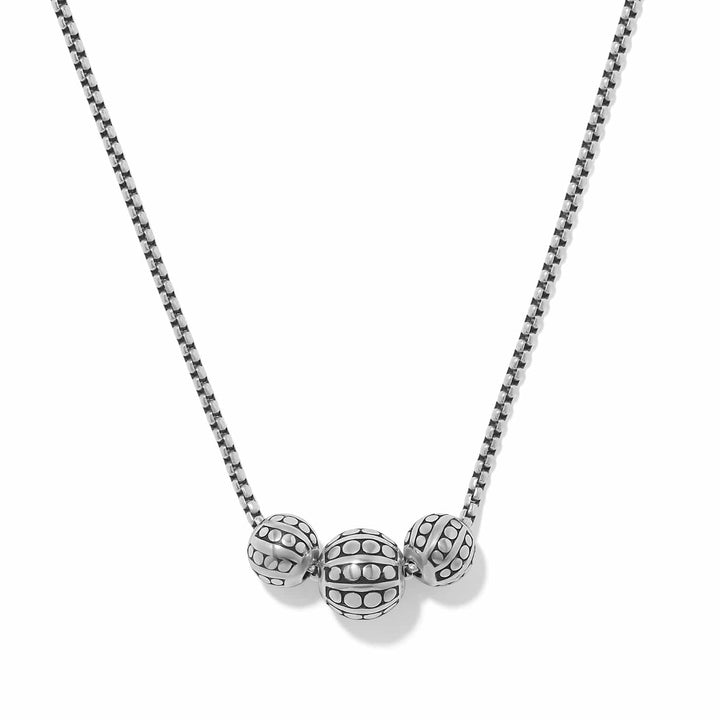Brighton Pebble Dot Bola Trio Necklace in silver
