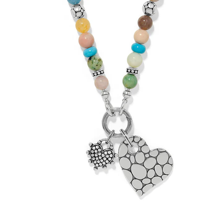 Brighton Pebble Sweet Hearts Token Charm Necklace