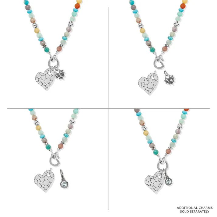 Brighton Pebble Sweet Hearts Token Charm Necklace