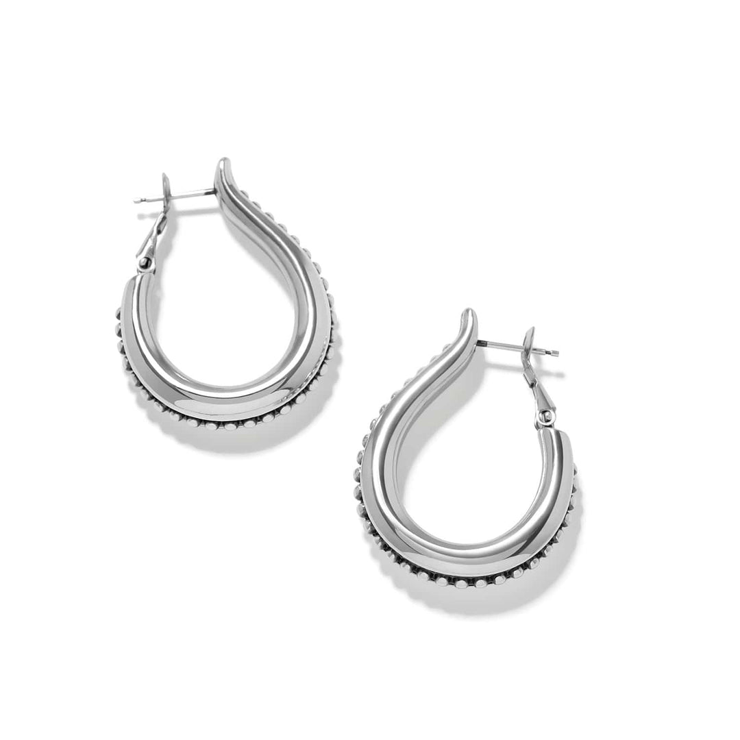 Brighton Pretty Tough Arch Bold Hoop Earrings - silver plated earrings, side view