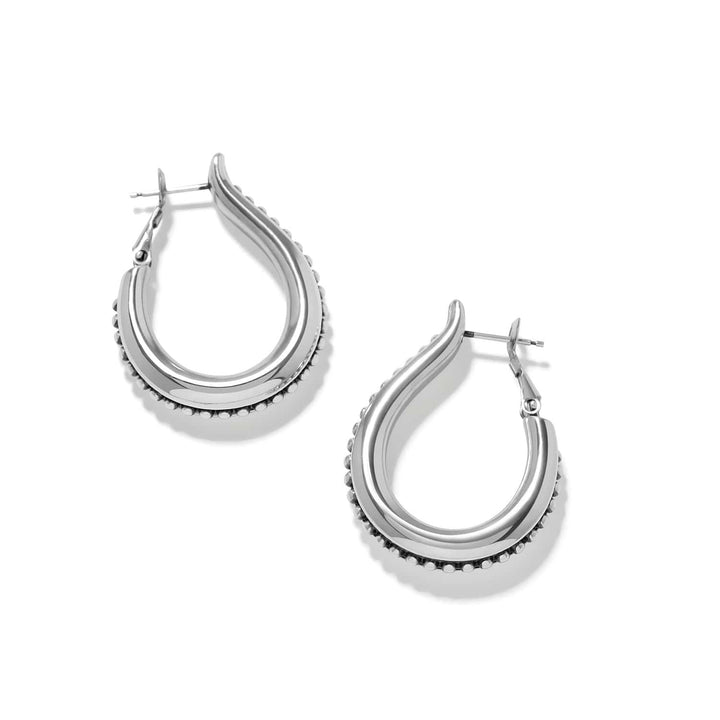 Brighton Pretty Tough Arch Bold Hoop Earrings - silver plated earrings, side view