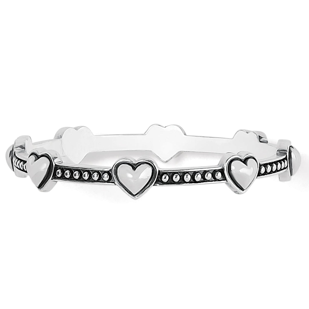 Brighton Pretty Tough Bold Petite Heart Bangle – Silver Heart Bangle Bracelet