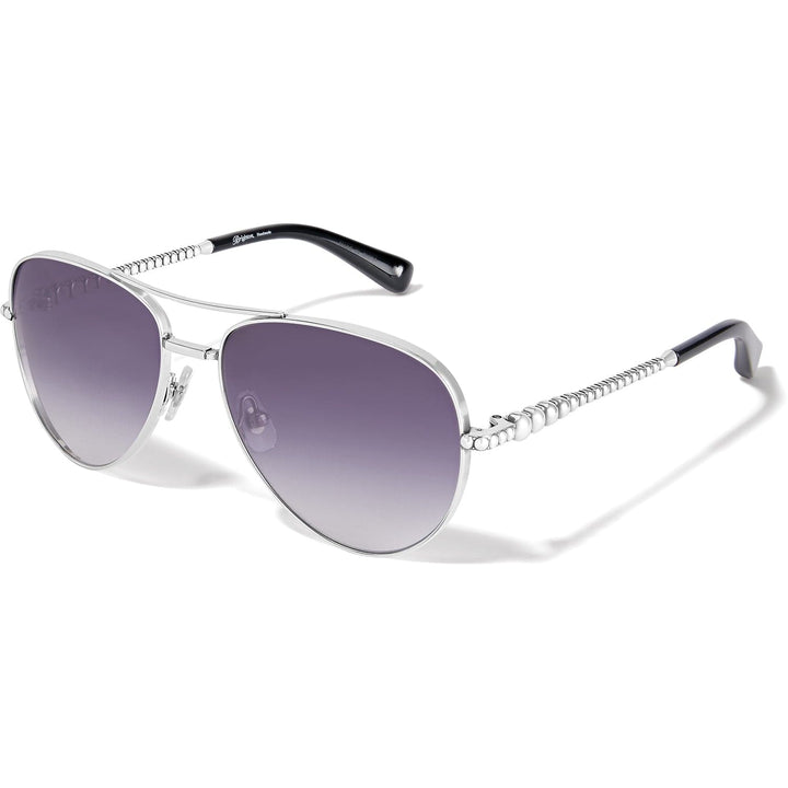 Brighton Pretty Tough Sunglasses – Silver &amp; Black UV Protection Women&