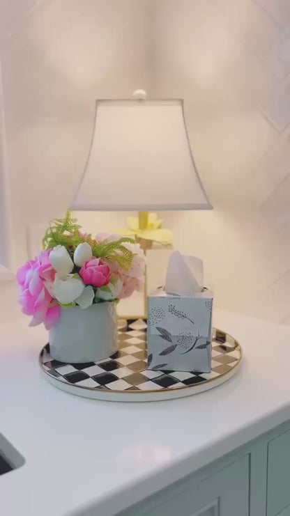 The Rosie Hand-Painted Ceramic Tissue Box Cover – Floral Decorative Tissue Vessel