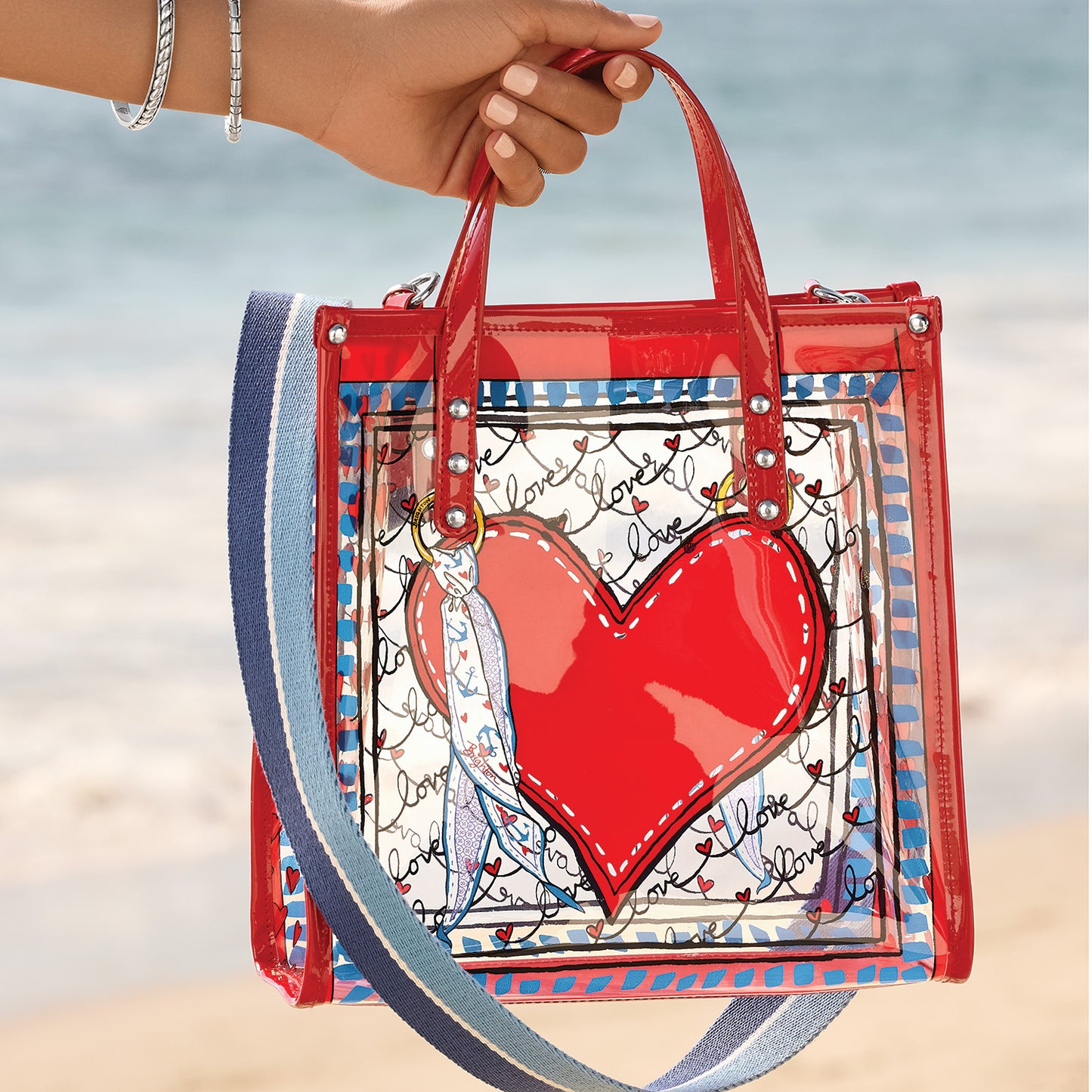 Brighton Stripped Loved Vinyl Tote