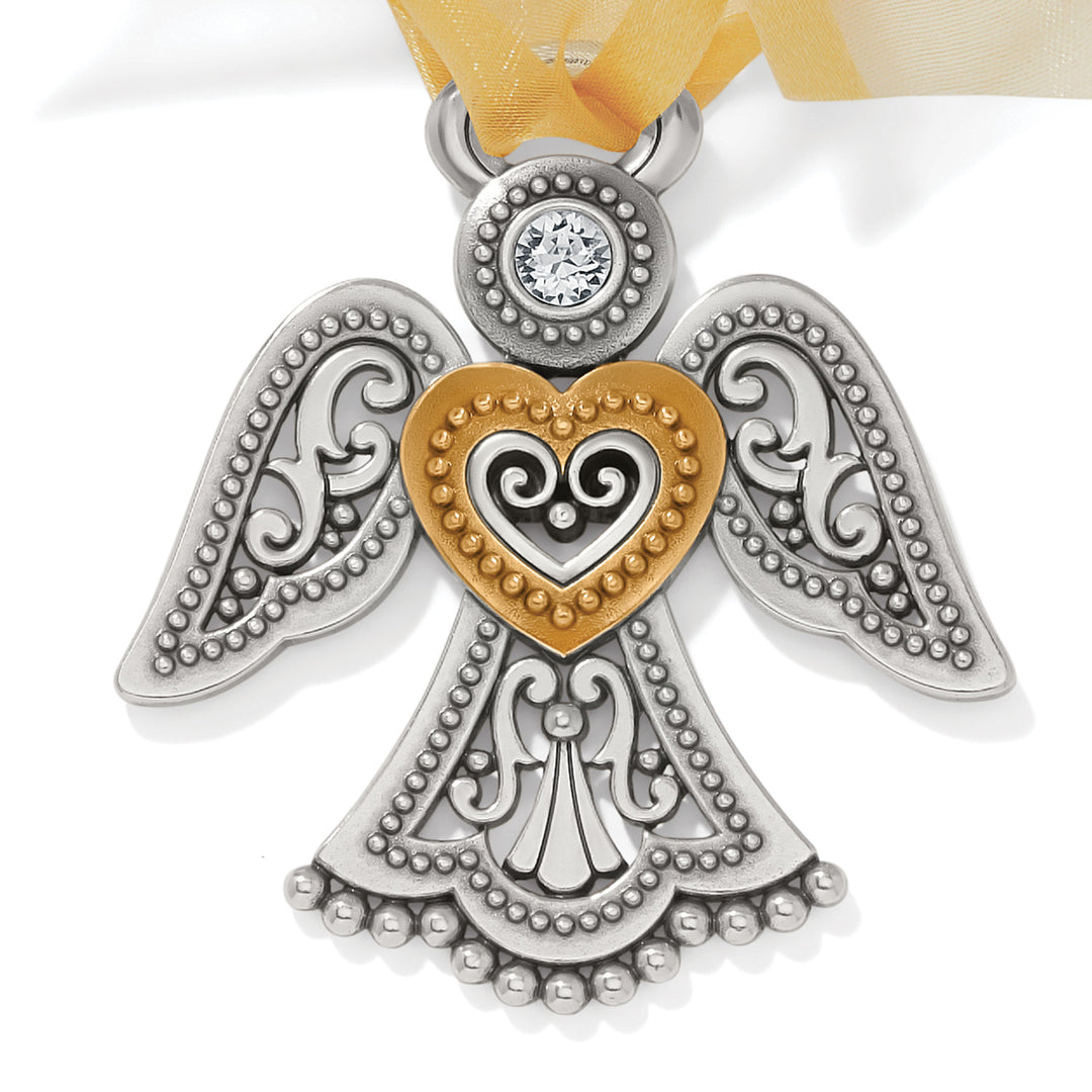 Brighton Loving Angel Ornament, angel Christmas ornament, detail view