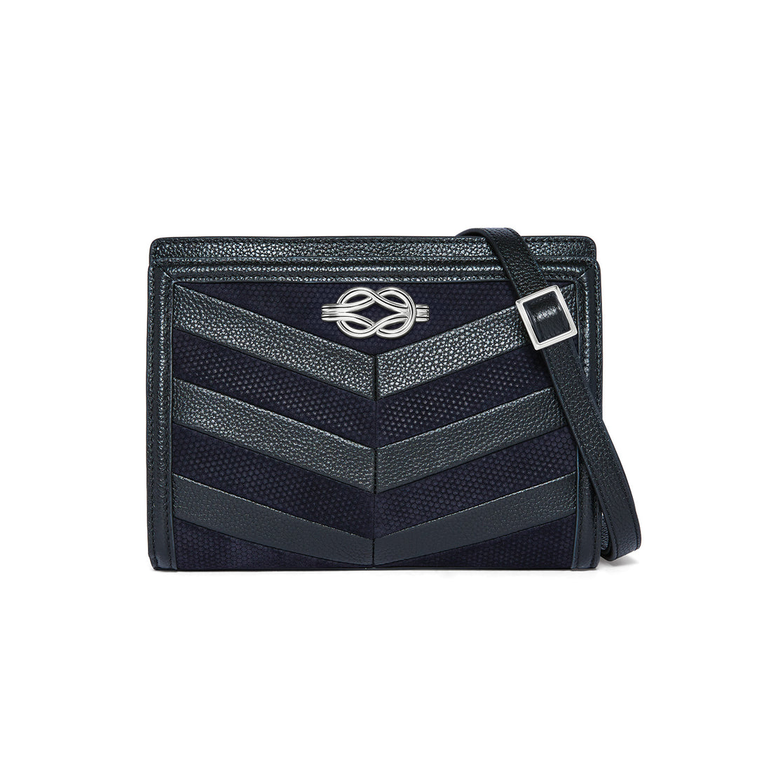 Brighton Interlok Harmony Findley Organizer Bag - Black/Midnight, front view