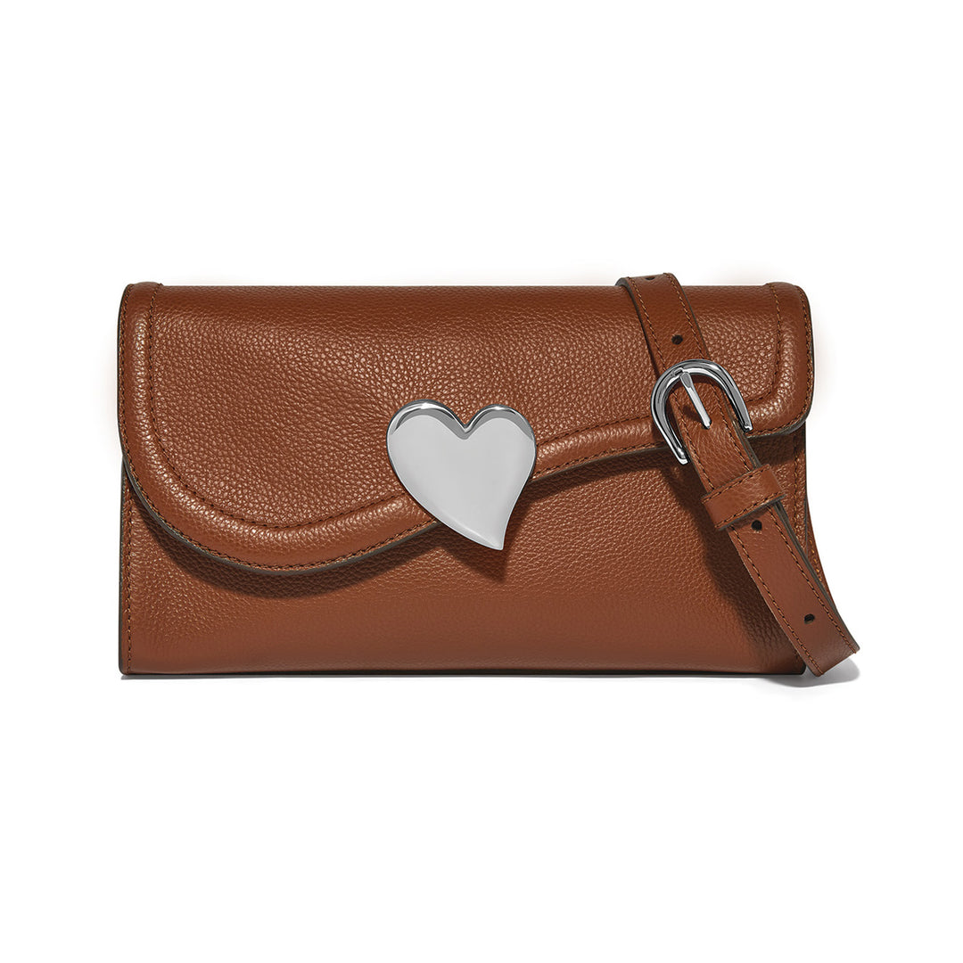 Brighton Cascade Talia Cross Body Bag in bourbon brown leather.