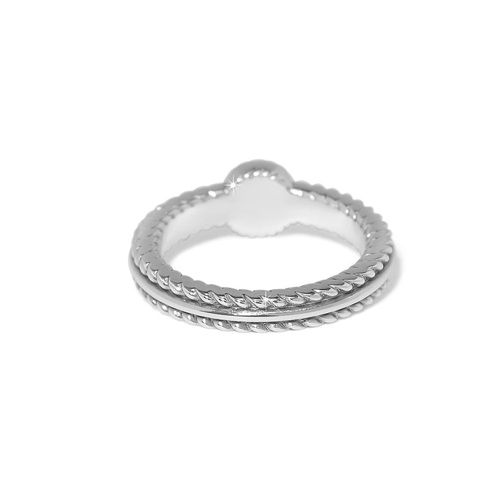 Brighton Illumina Celeste Dome Ring - Silver Plated Crystal Band