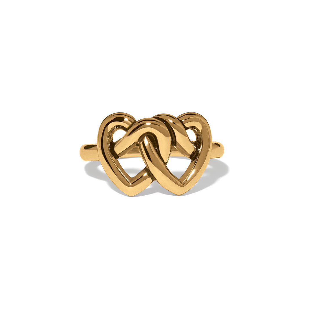 Brighton Interlok Linked Hearts Gold Ring