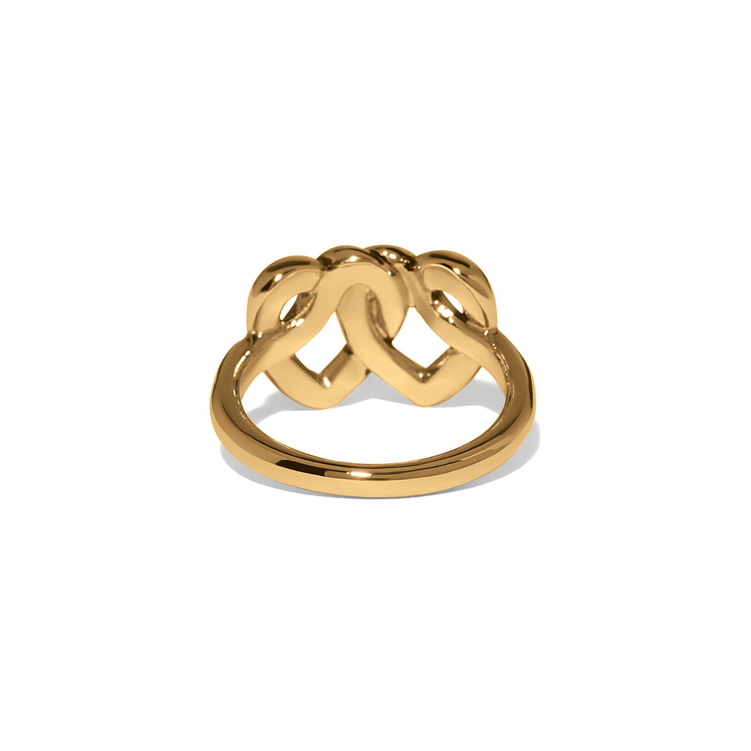 Brighton Interlok Linked Hearts Gold Ring