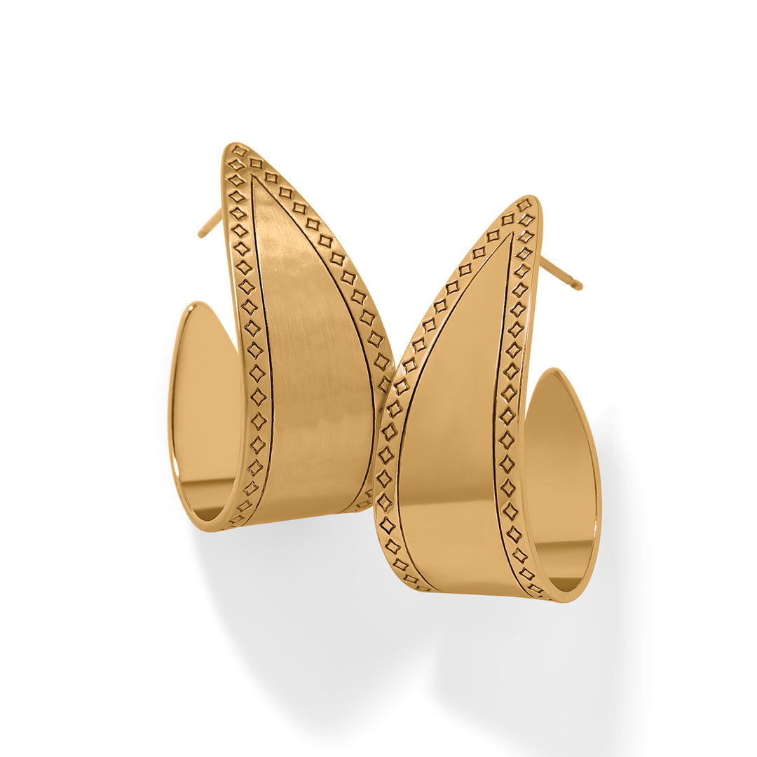 Brighton Palm Canyon Bold Gold Hoop Earrings, front view