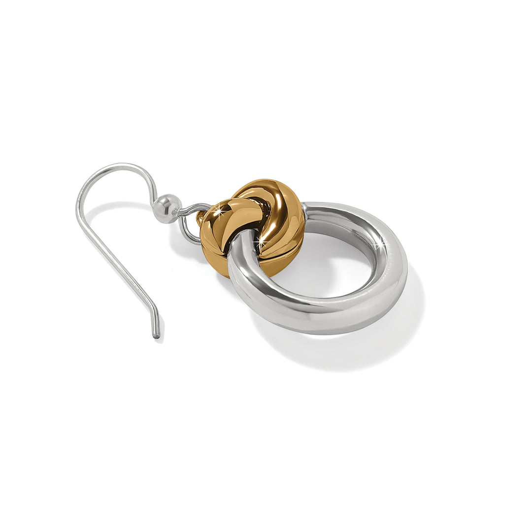 Brighton Interlok Single Knot Ring Two Tone French Wire Earrings, alternate view