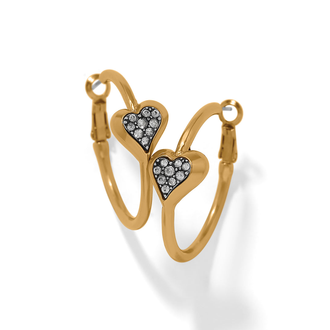 Brighton Timeless Good Deeds Heart Hoop Earrings, front view