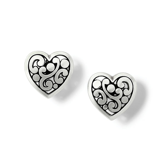 Contempo Heart Silver Post Earrings