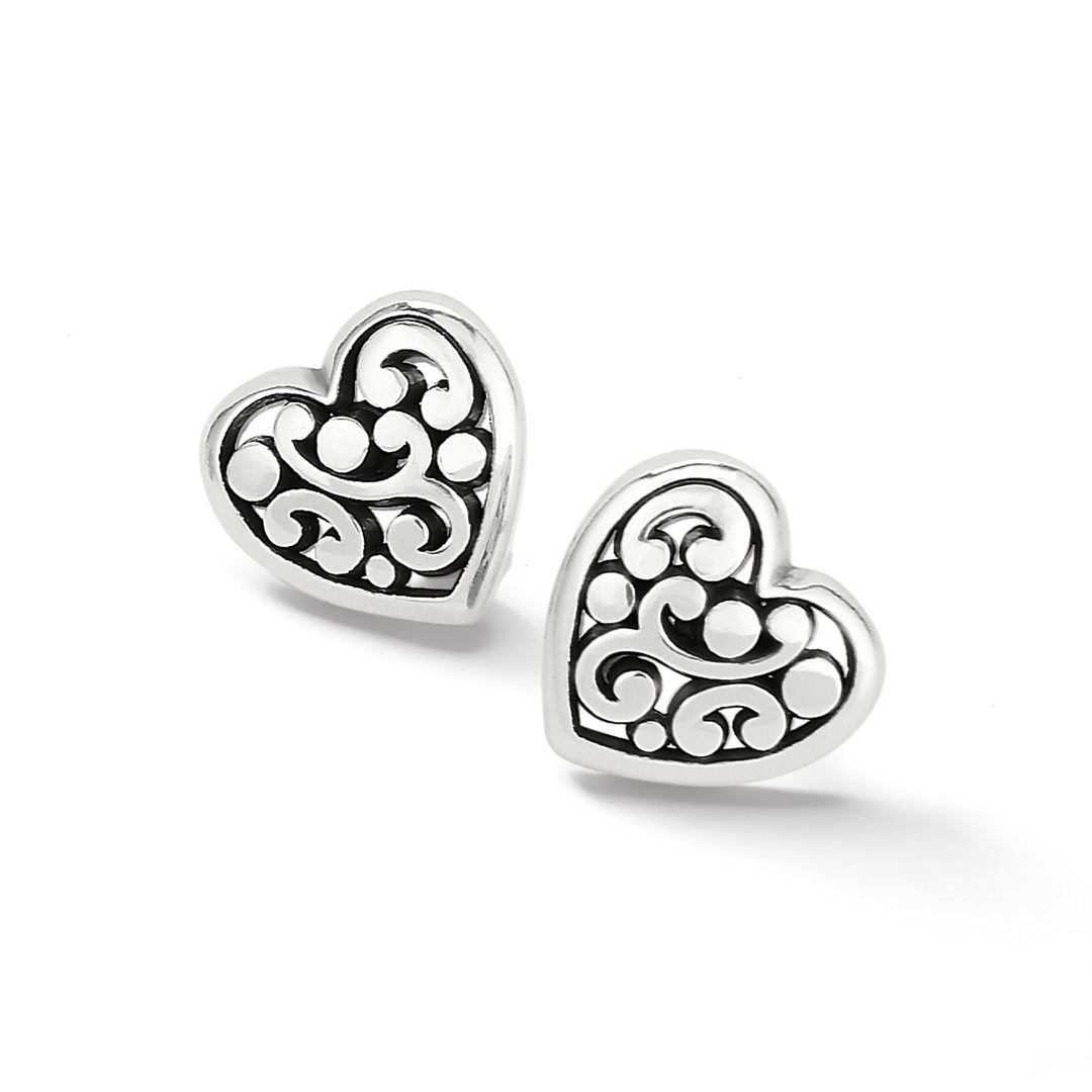 Contempo Heart Silver Post Earrings