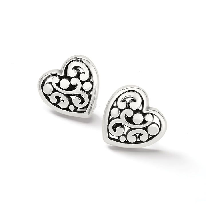 Contempo Heart Silver Post Earrings