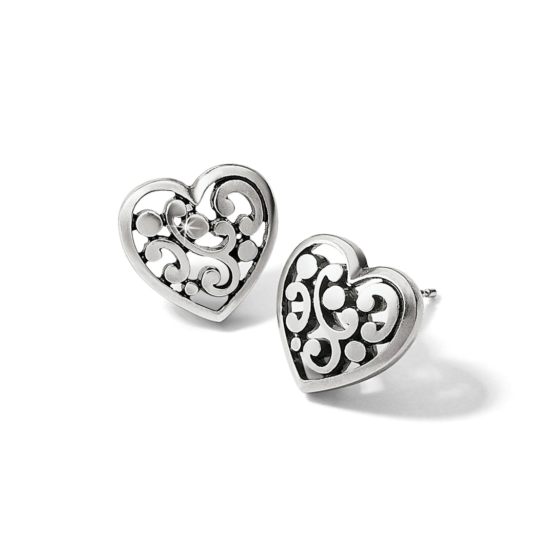 Contempo Heart Silver Post Earrings