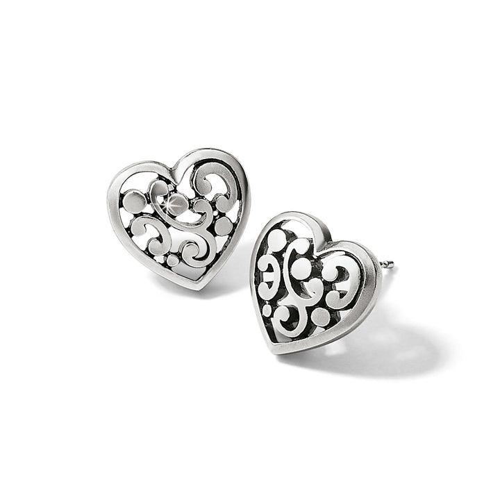 Contempo Heart Silver Post Earrings