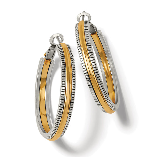 Interlok Noir Heirlom Gold Hoop Earrings