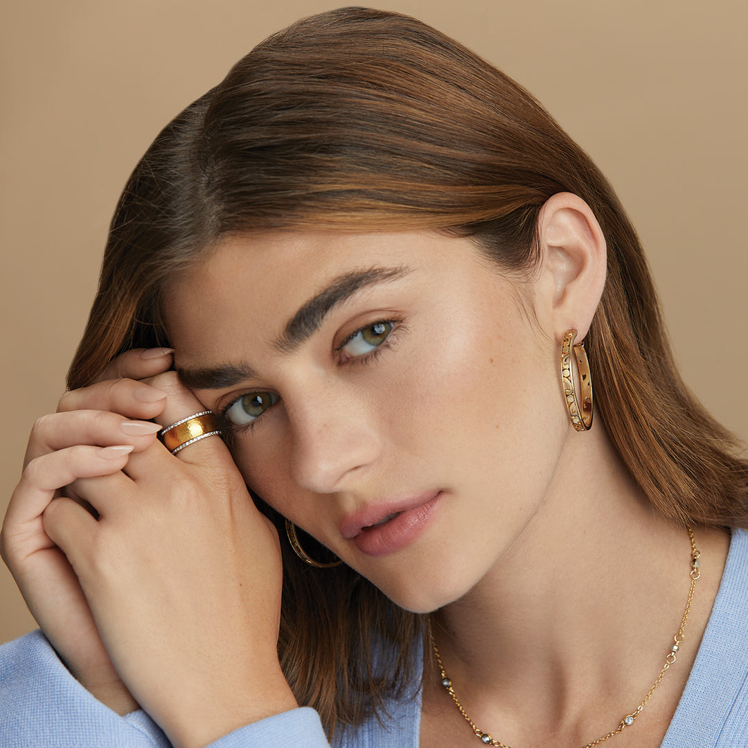 Contempo Medium Gold Hoop Earrings