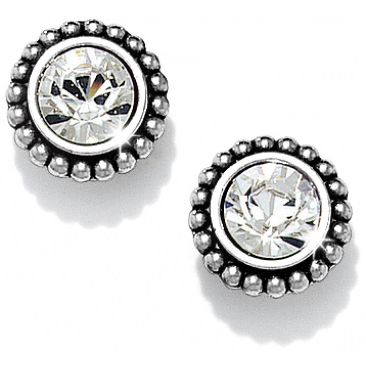 Brighton Twinkle Medium Post Earrings featuring silver-plated crystal studs.