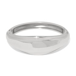 Brighton Cascade Lumina Hinged Bangle in silver plate featuring champagne crystals and a high-polished finish.