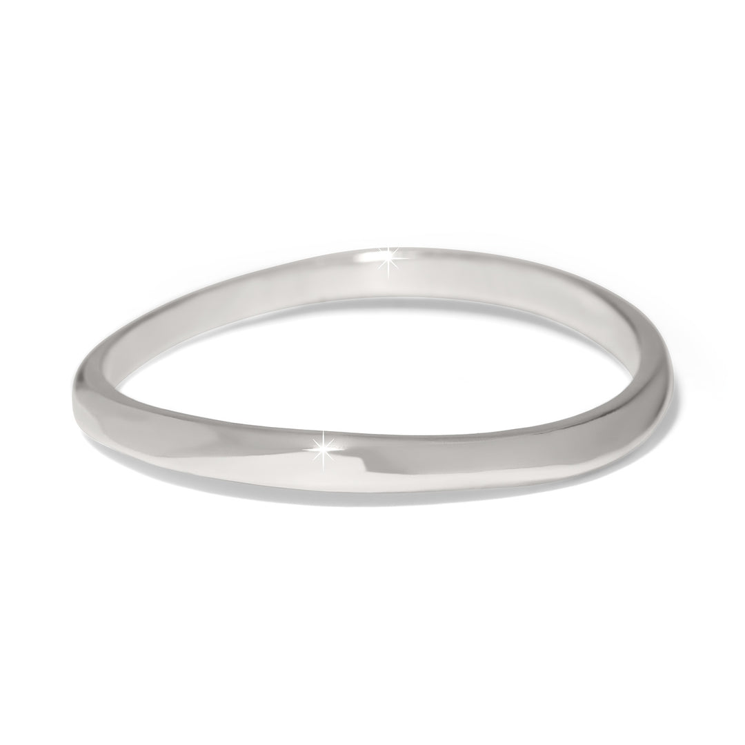 Brighton Cascade Rio Bangle in silver plate featuring a sleek, modern sculptural design.