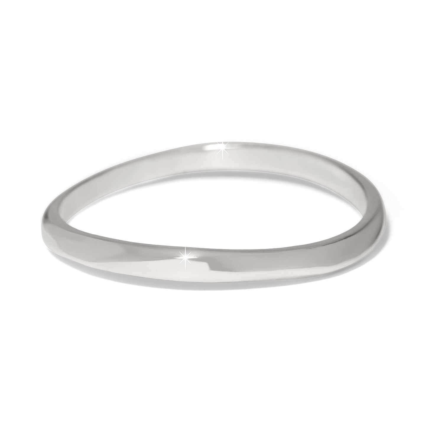 Brighton Cascade Rio Bangle in silver plate featuring a sleek, modern sculptural design.