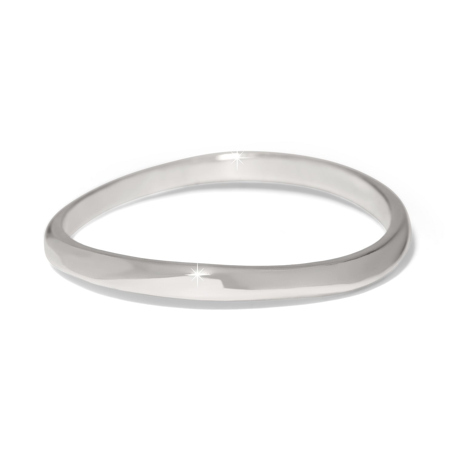 Brighton Cascade Rio Bangle in silver plate featuring a sleek, modern sculptural design.
