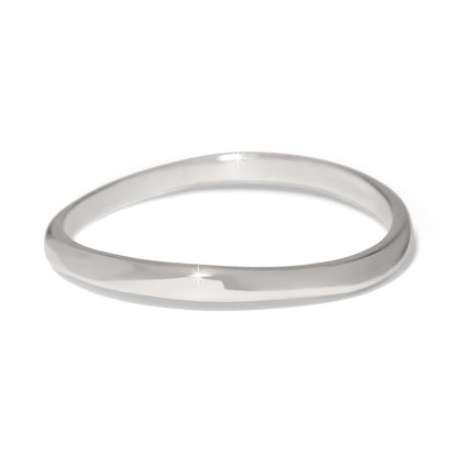 Brighton Cascade Rio Bangle in silver plate featuring a sleek, modern sculptural design.