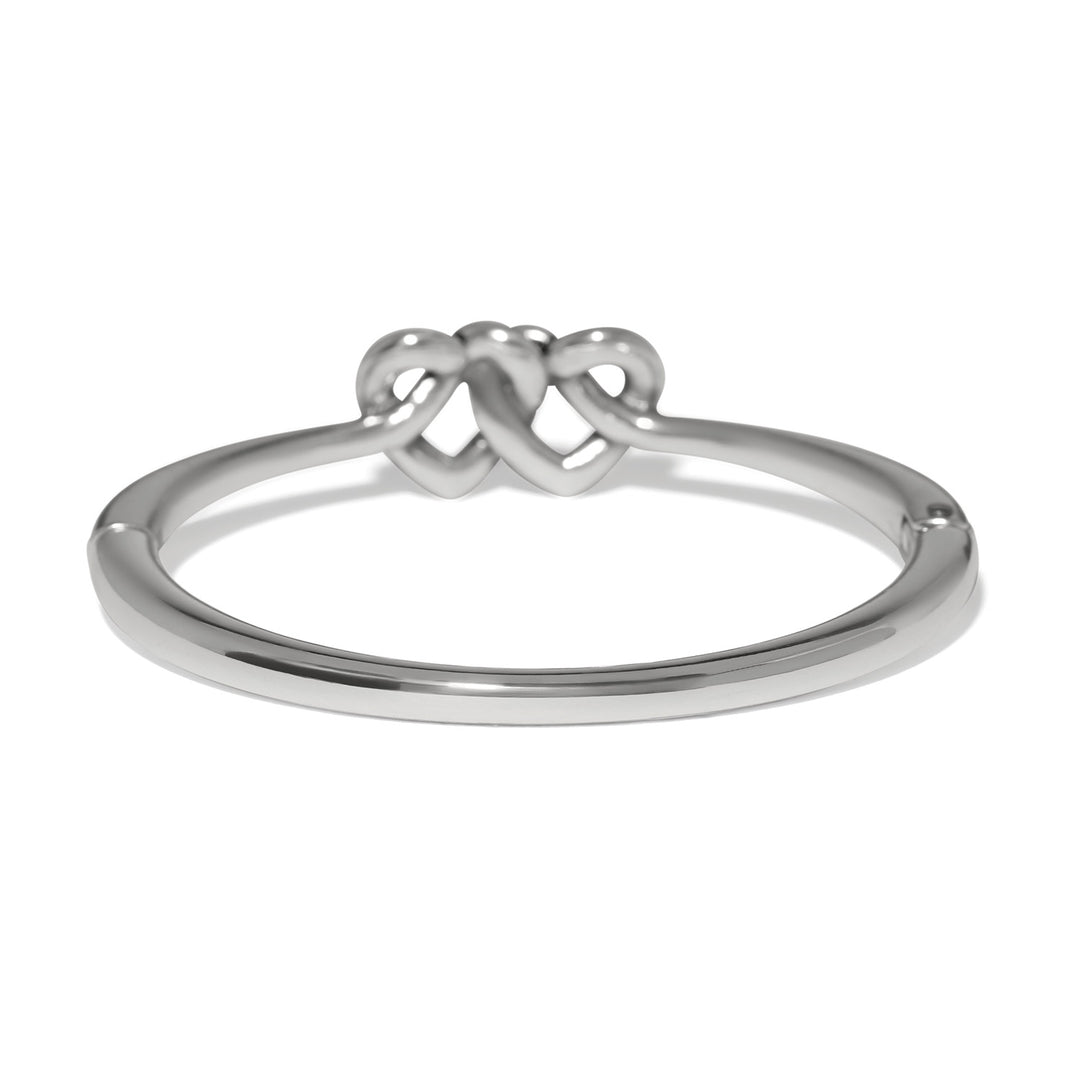 Brighton Interlok Linked Hearts Silver Hinged Bangle