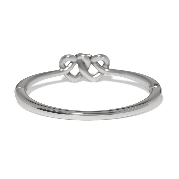 Brighton Interlok Linked Hearts Silver Hinged Bangle