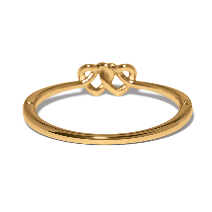 Brighton Interlok Linked Hearts Gold Hinged Bangle