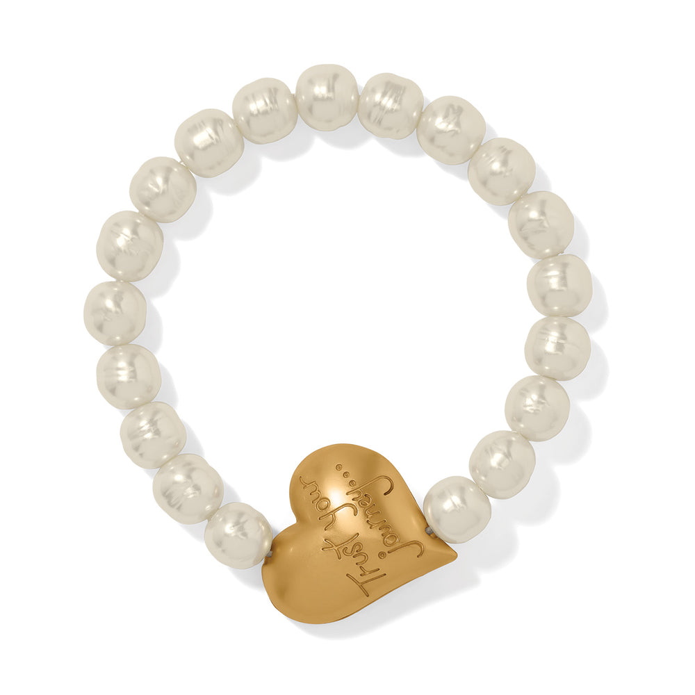 Brighton Trust Your Journey Pearl Heart Stretch Bracelet, alternate view