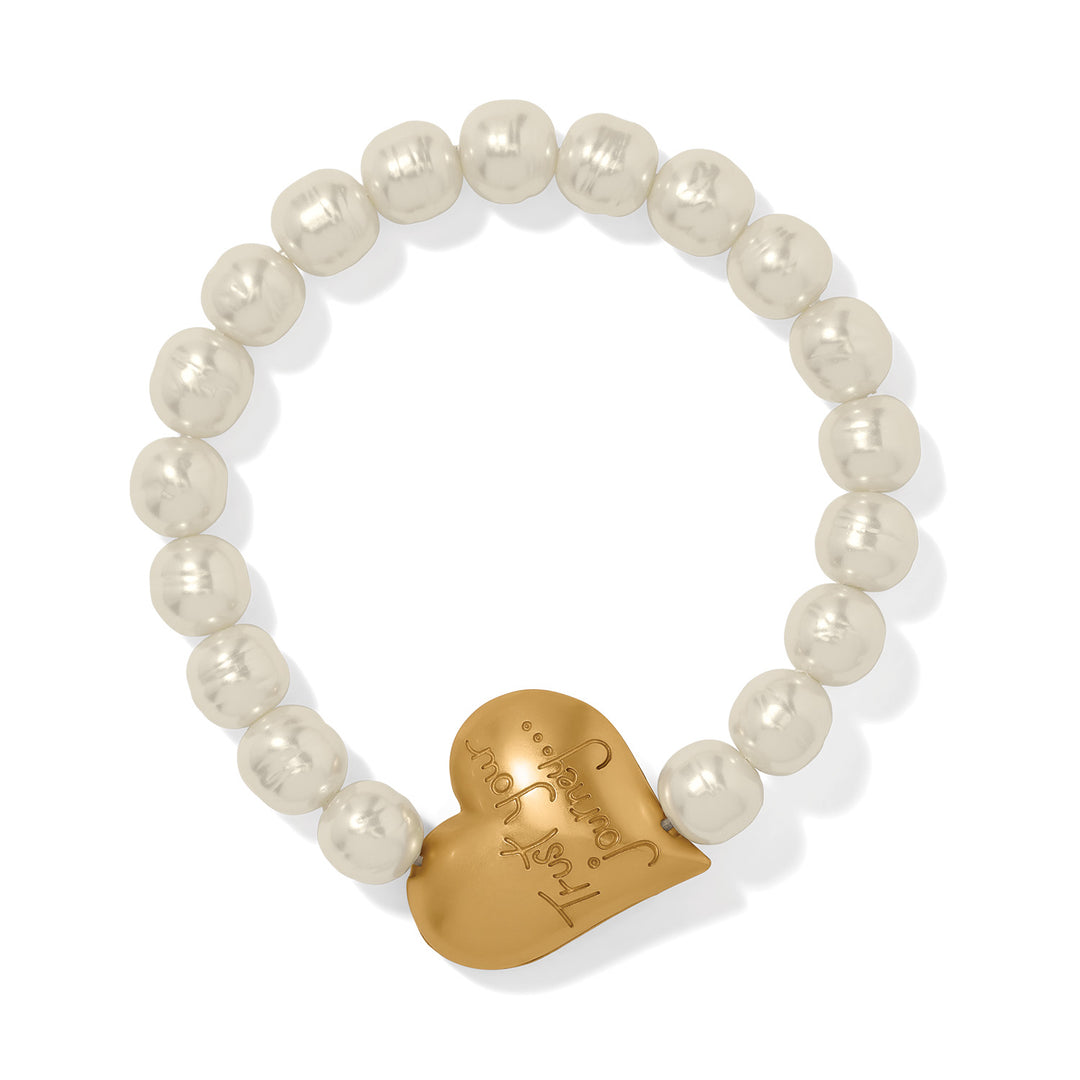 Brighton Trust Your Journey Pearl Heart Stretch Bracelet, alternate view