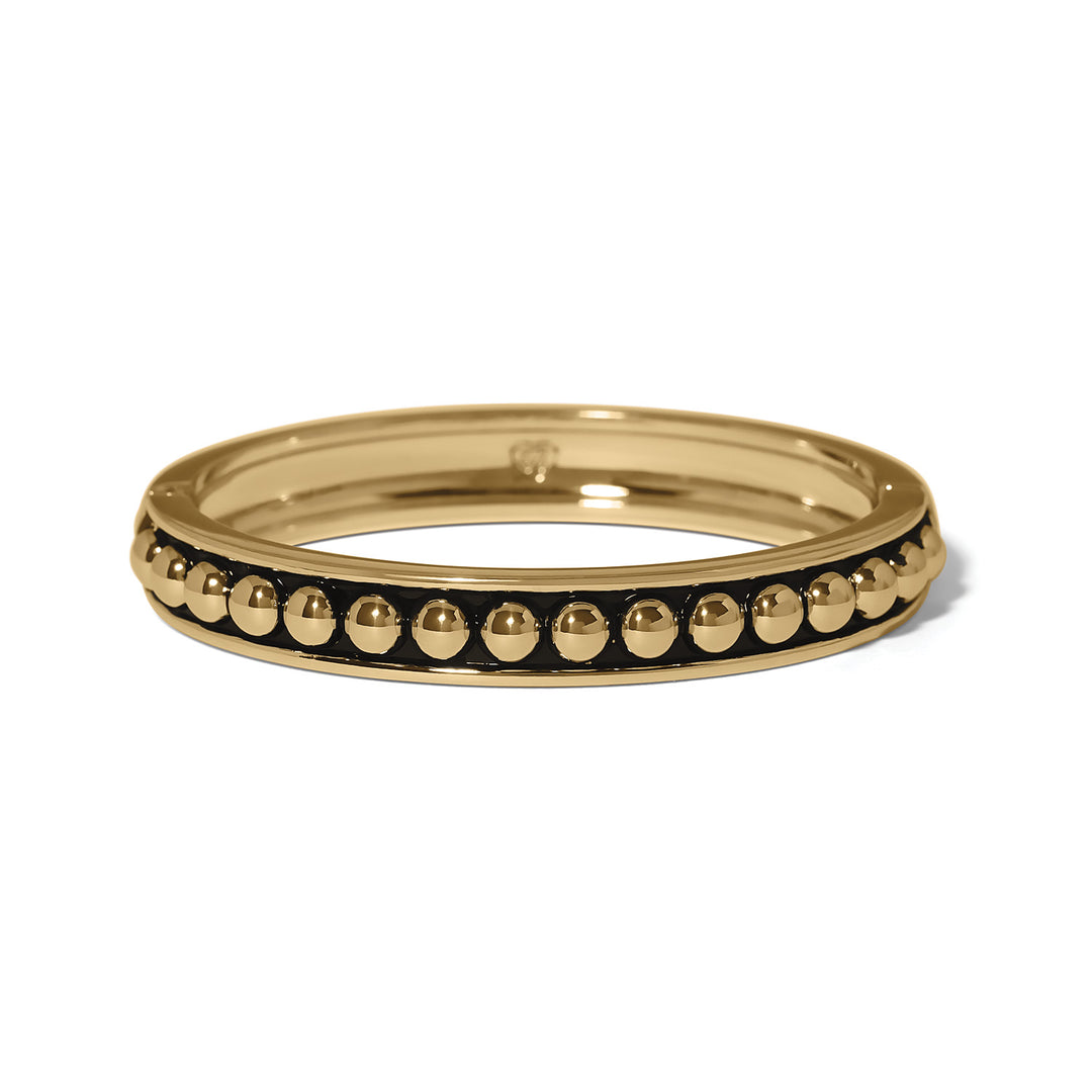 Brighton Pretty Tough Stud Brass Hinged Bangle, studded brass bangle, front view