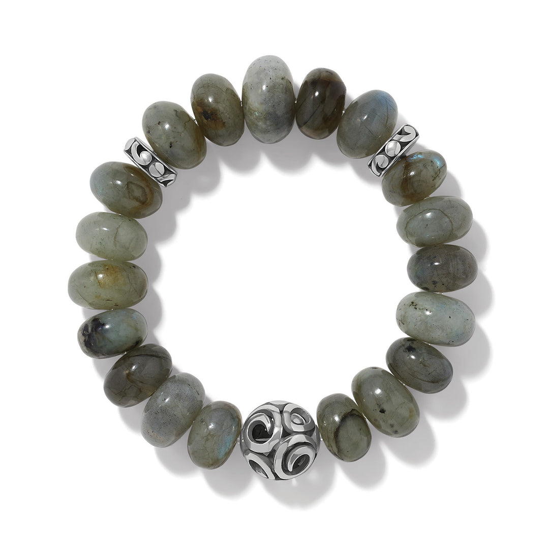 Brighton Contempo Sonora Plata Luna Stretch Bracelet, beaded stretch bracelet, front view