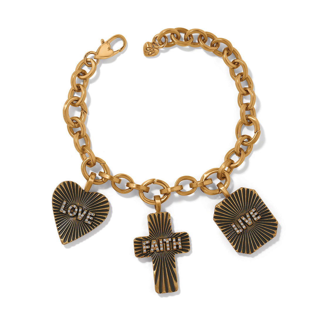 Brighton Kosmos Helios Gold Charm Bracelet, front view