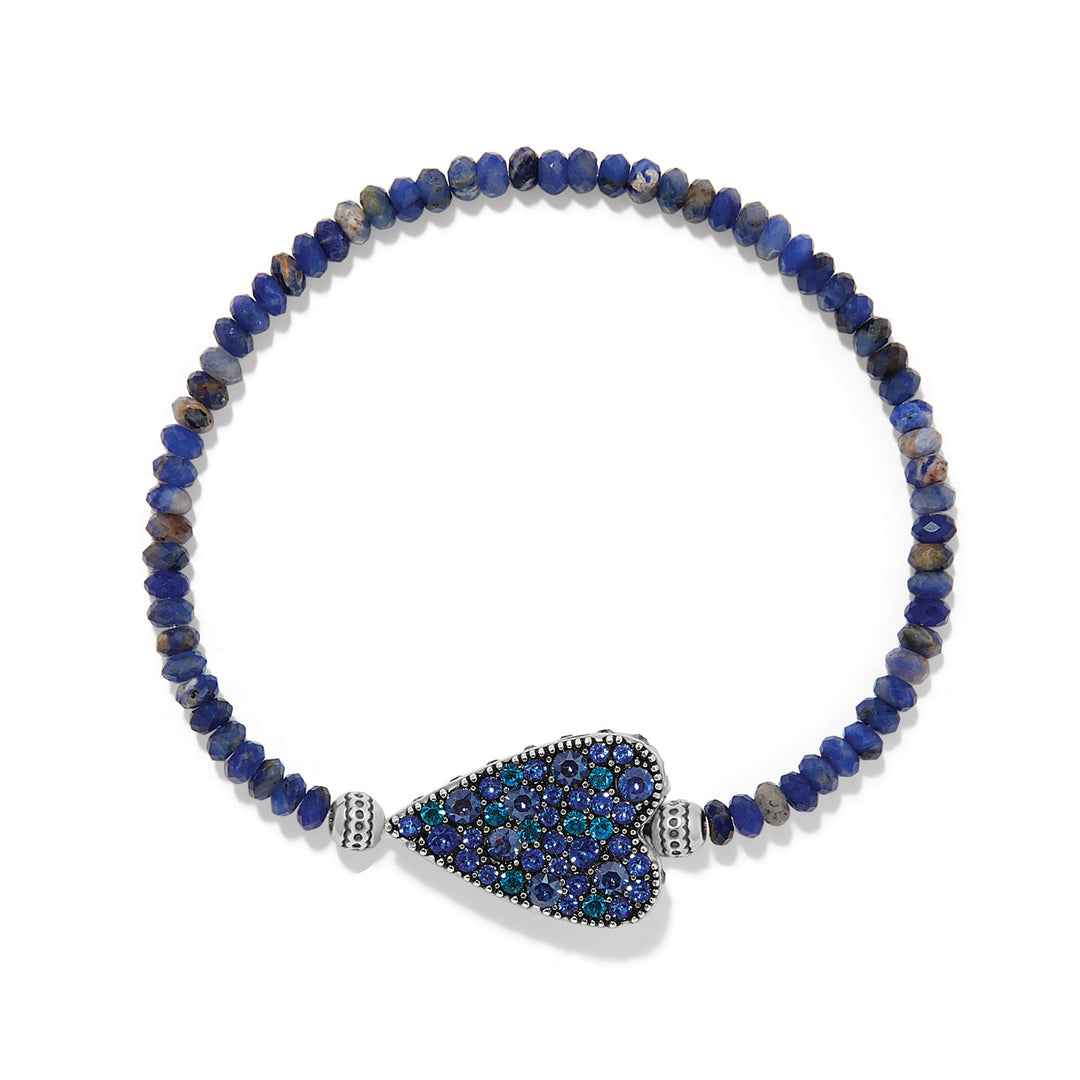 Brighton Love Messages Love Knows Stretch Bracelet, heart stretch bracelet, front view