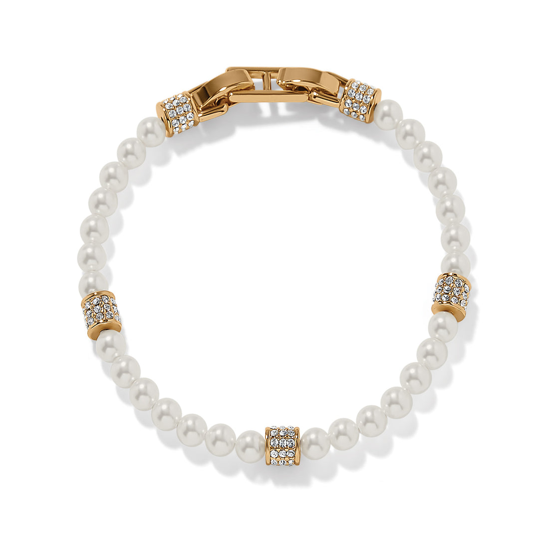 Brighton Meridian Petite Pearl Gold Bracelet, front view