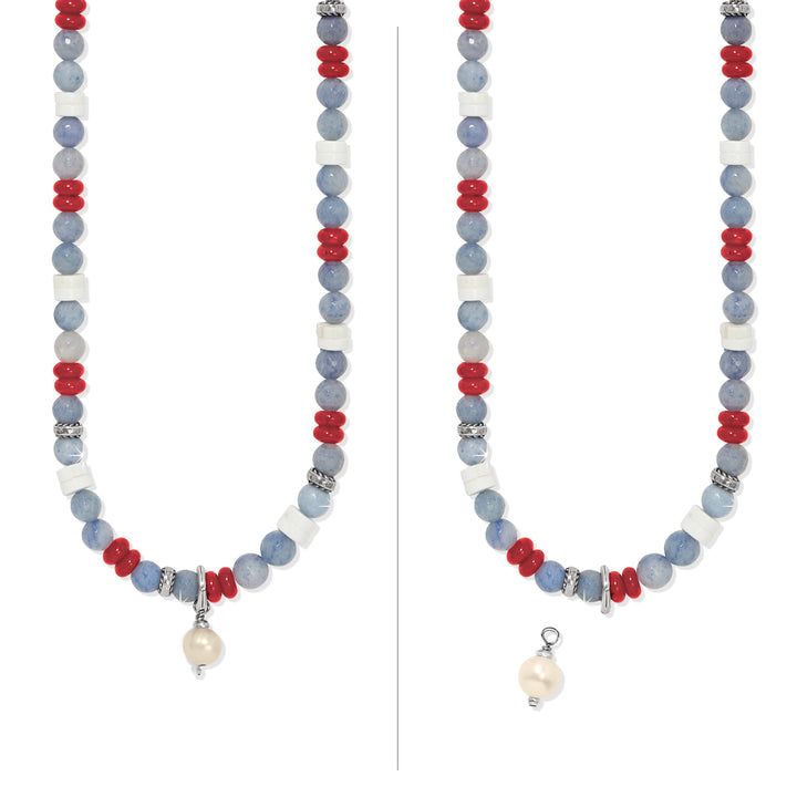 Brighton Americana Beach Pearl Charm Necklace