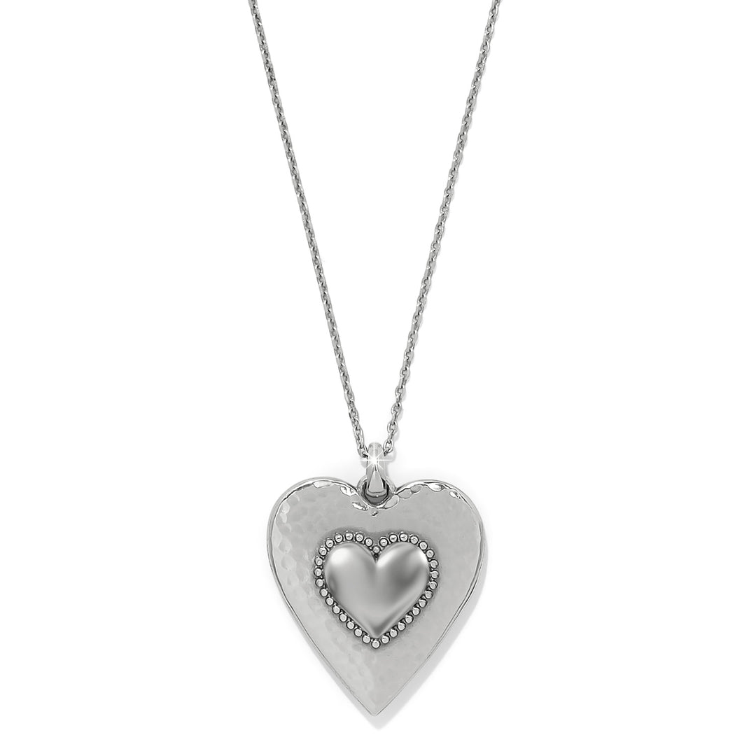 Pretty Tough Gem Heart Aqua Necklace